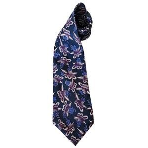 Vintage Christian Dior Monsieur Silk Tie Navy Floral EUC